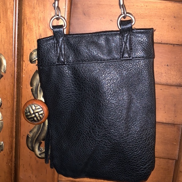 Roxy Mini Black Pleather Messenger Gameday Tote Purse - Picture 3 of 9